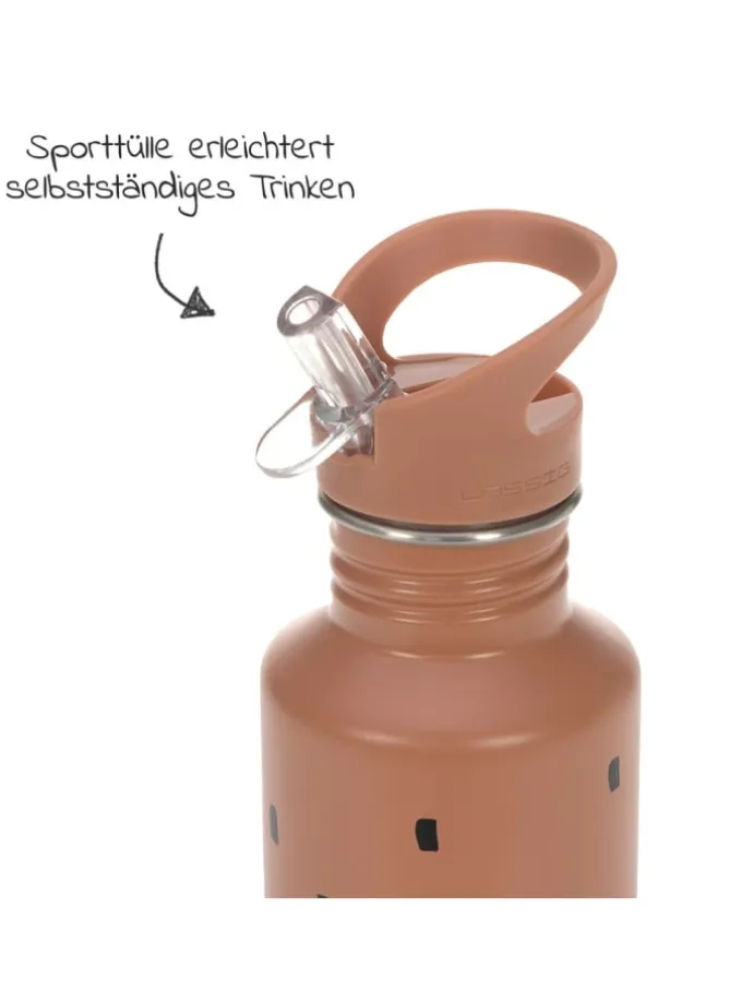 Edelstahl-Trinkflasche 500 ml - Happy Prints in braun
