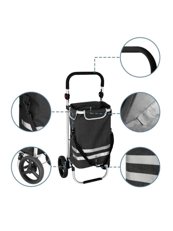 Einkaufstrolley in Schwarz - 45 l