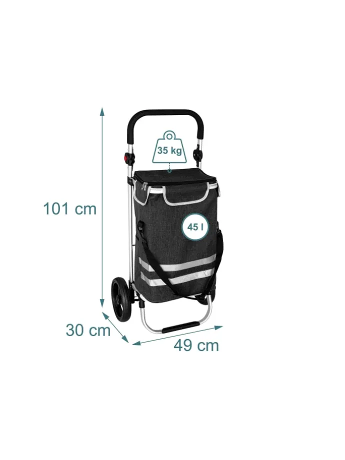 Einkaufstrolley in Schwarz - 45 l