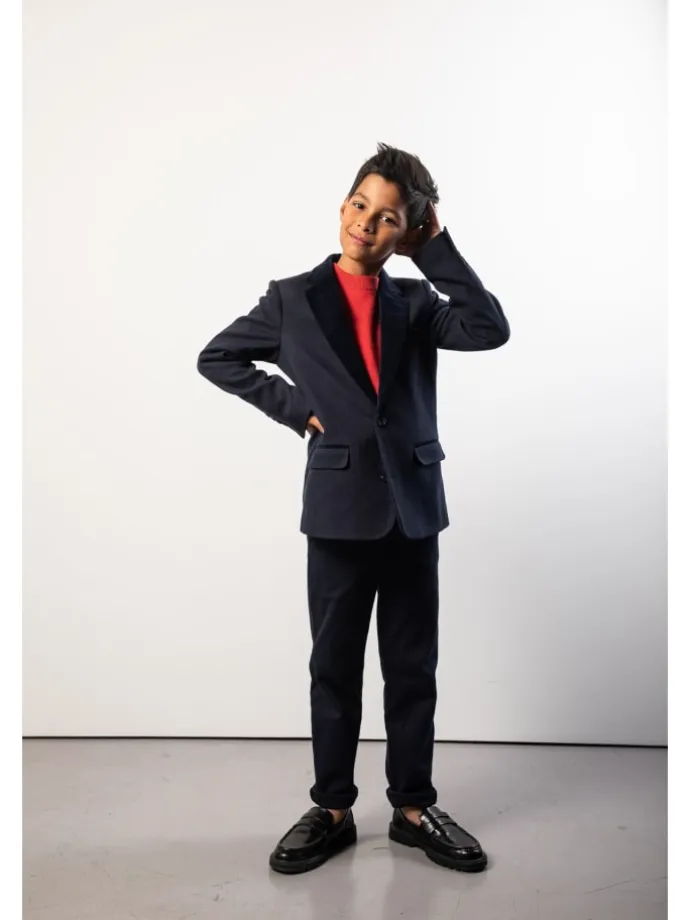 Einreihiger blazer in dunkelblau