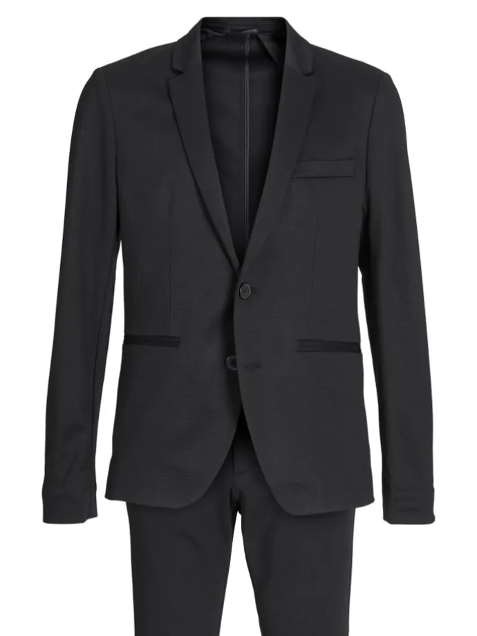 Einreihiger Blazer und Hose in Black