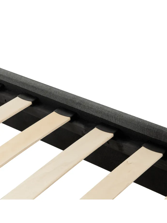 Einzelbett ROANNE in Grau/Braun - (W) 99 x (H) 29 x (L) 211 cm