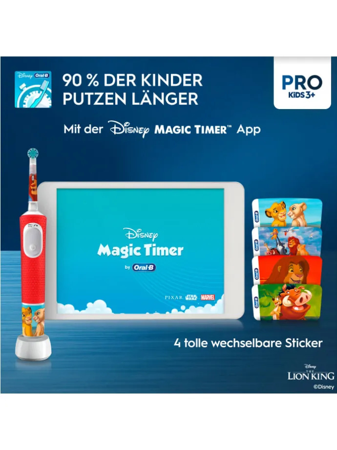 Elektrische Kinderzahnbürste "Vitality Pro Kids König der Löwen"+ Reiseetui