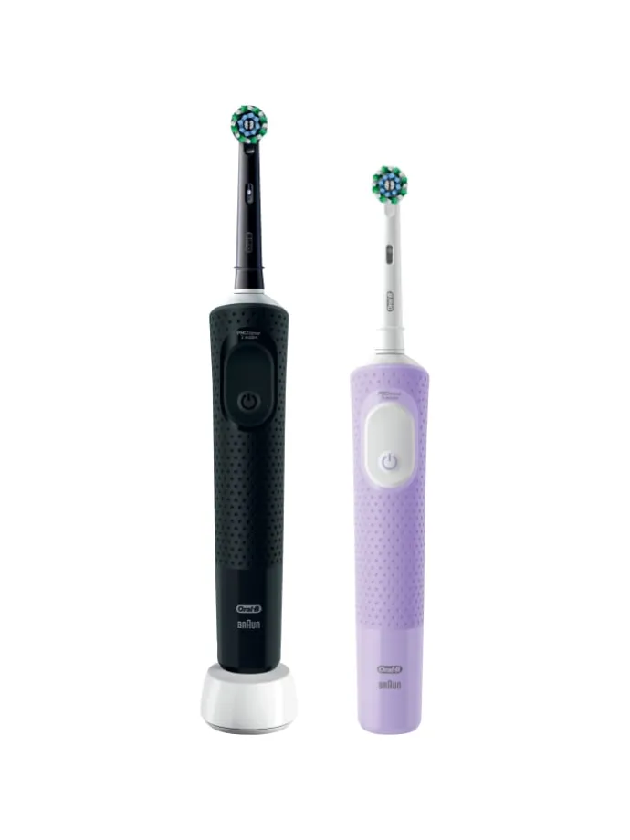 Elektrische Zahnbürste "Vitality Pro + 2. Handstück" in Schwarz/Lila