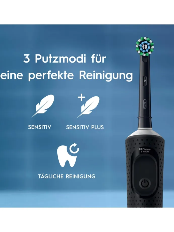 Elektrische Zahnbürste "Vitality Pro + 2. Handstück" in Schwarz/Lila