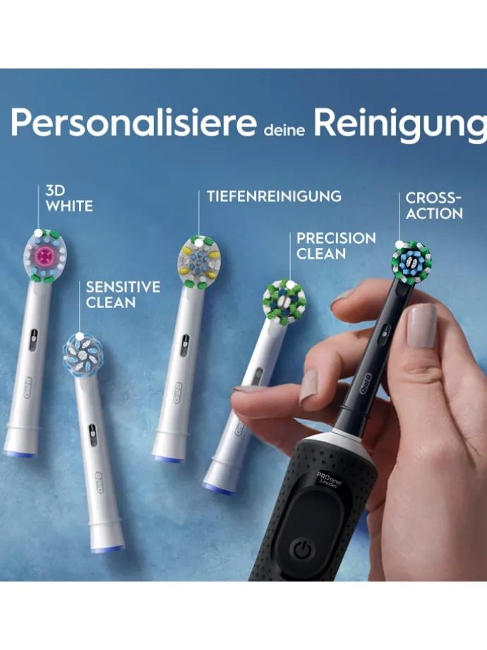 Elektrische Zahnbürste "Vitality Pro + 2. Handstück" in Schwarz/Lila