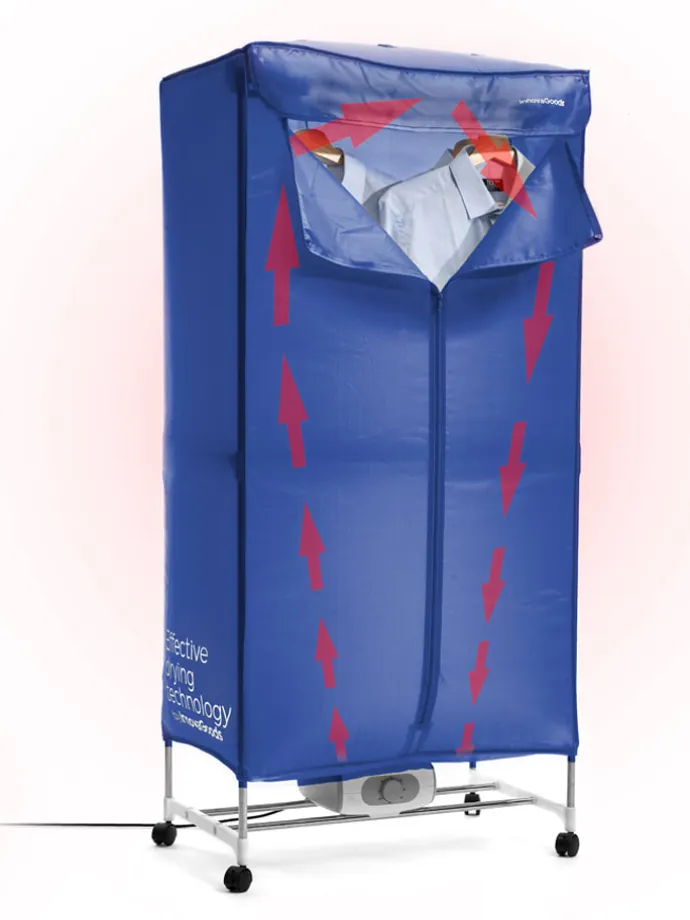 Elektrischer Wäschetrockner in Blau - (B)70 x (H)150 x (T)45 cm