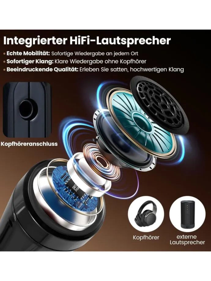 Elektronisch Blasinstrument MIDI 100 Klänge in Schwarz