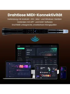 Elektronisch Blasinstrument MIDI 100 Klänge in Schwarz