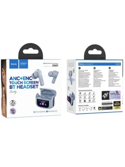 EQ21 TWS Kopfhörer ANC+ENC Touchscreen Case Blau