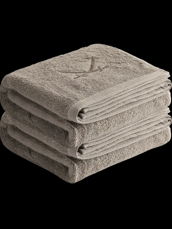 2er Duschtuch-Set „Frottier-Kollektion Classic“, 70x140 cm in Taupe