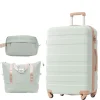 3er Koffer Set Hartschalenkoffer 78 cm mit 4 Rollen und TSA, Grün