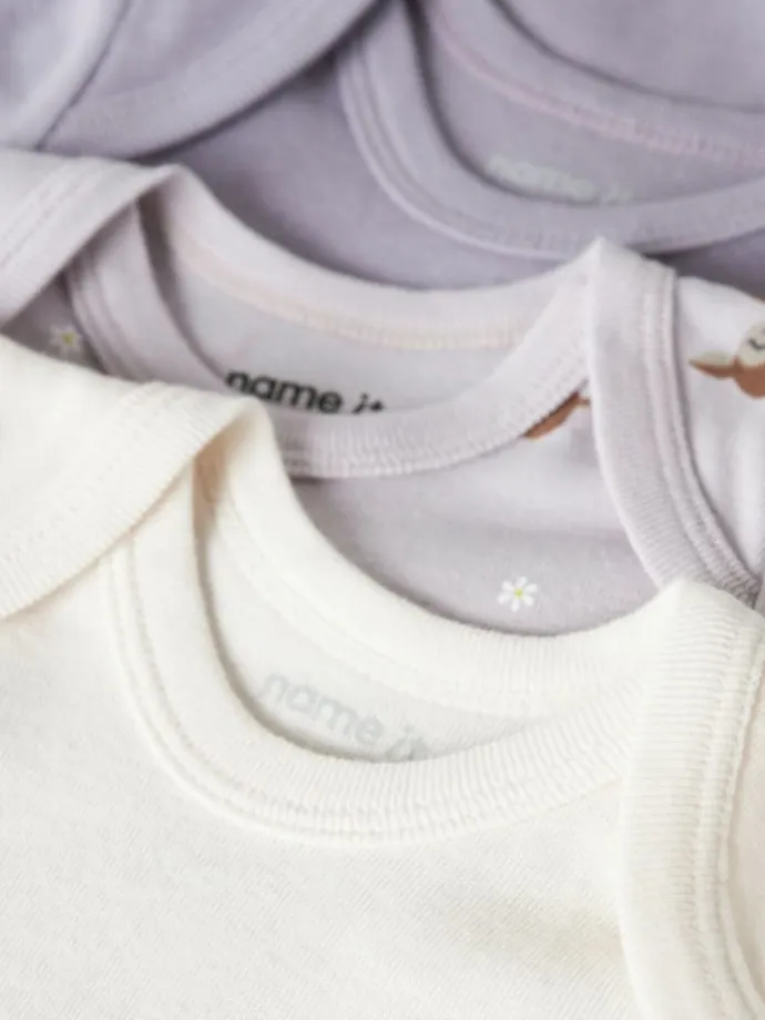 3er Pack Kurzarmbodys NBFBODY LILAC MARBLE DEER in lilac marble