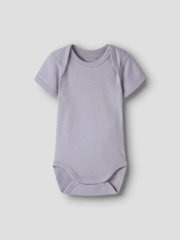 3er Pack Kurzarmbodys NBFBODY LILAC MARBLE DEER in lilac marble