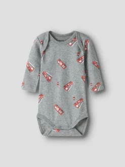 3er Pack Langarmbodys NBMBODY FIRETRUCK in grey melange