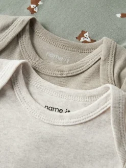 3er Pack Langarmbodys NBMBODY 3P LS FOX in shadow