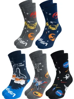 5er Pack NASA Socken Sneaker Strümpfe in Mehrfarbig