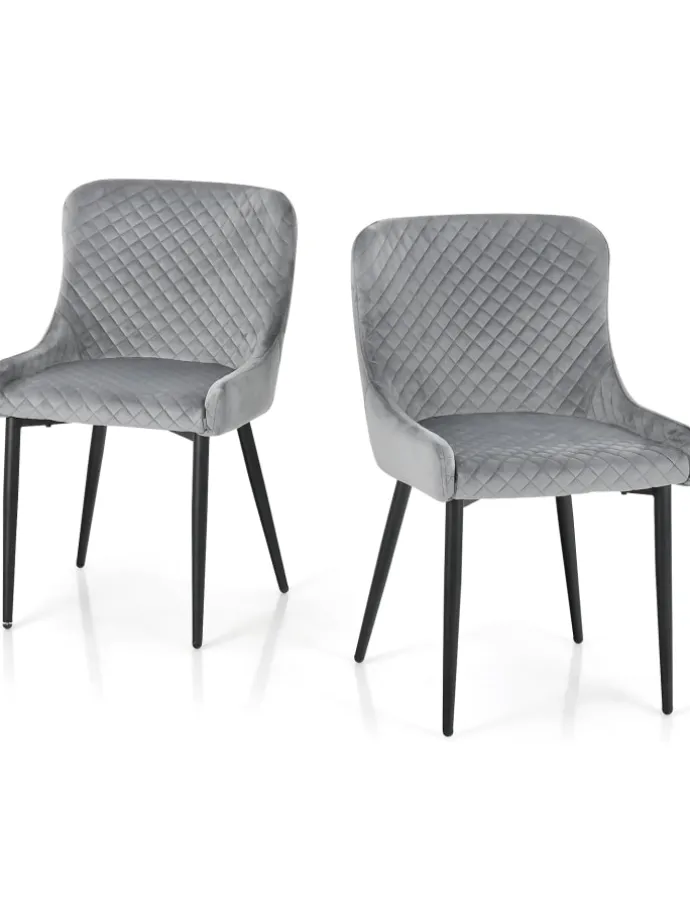 2er Set Esszimmerstühle in Grau