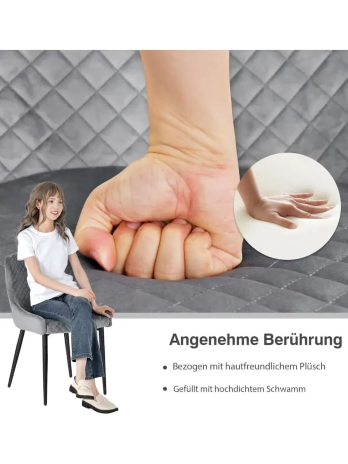2er Set Esszimmerstühle in Grau