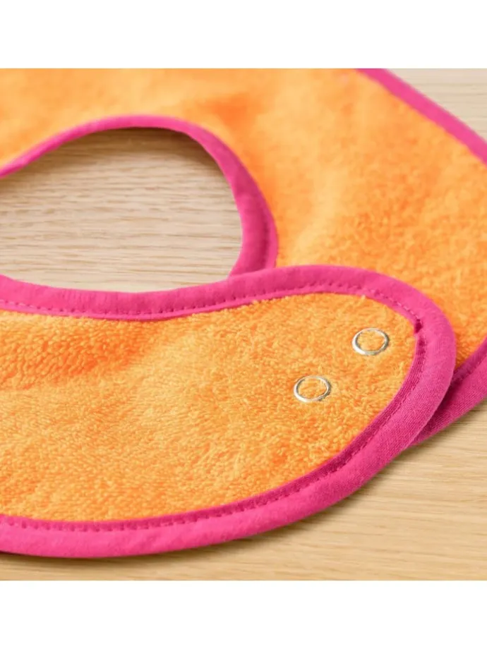 2er Set Riesen-Lätzchen mit Druckknöpfen in rosa,gelb