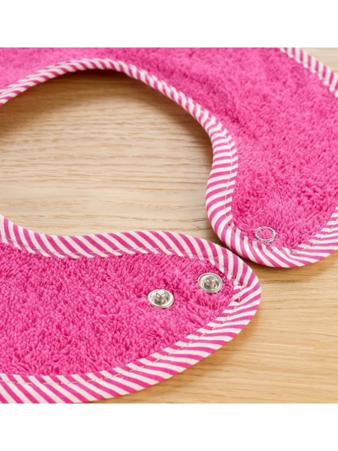 2er Set Riesen-Lätzchen mit Druckknöpfen in rosa,gelb
