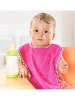 2er Set Riesen-Lätzchen mit Druckknöpfen in rosa,gelb