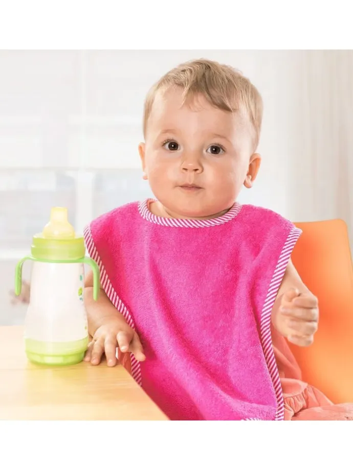 2er Set Riesen-Lätzchen mit Druckknöpfen in rosa,gelb