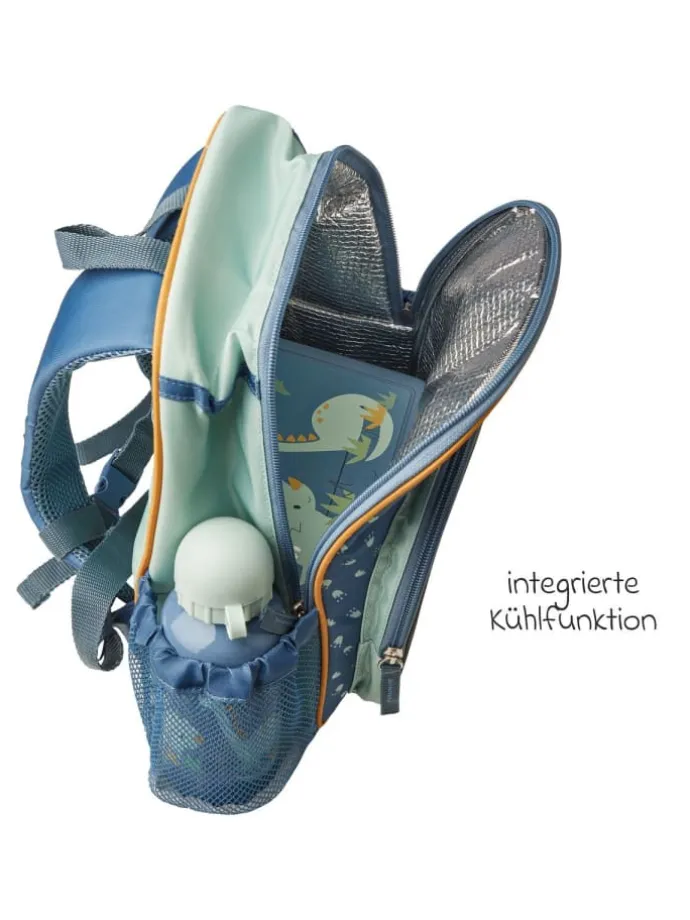 3er Set Rucksack, Brotdose & Trinkflasch in blau,gruen,motiv