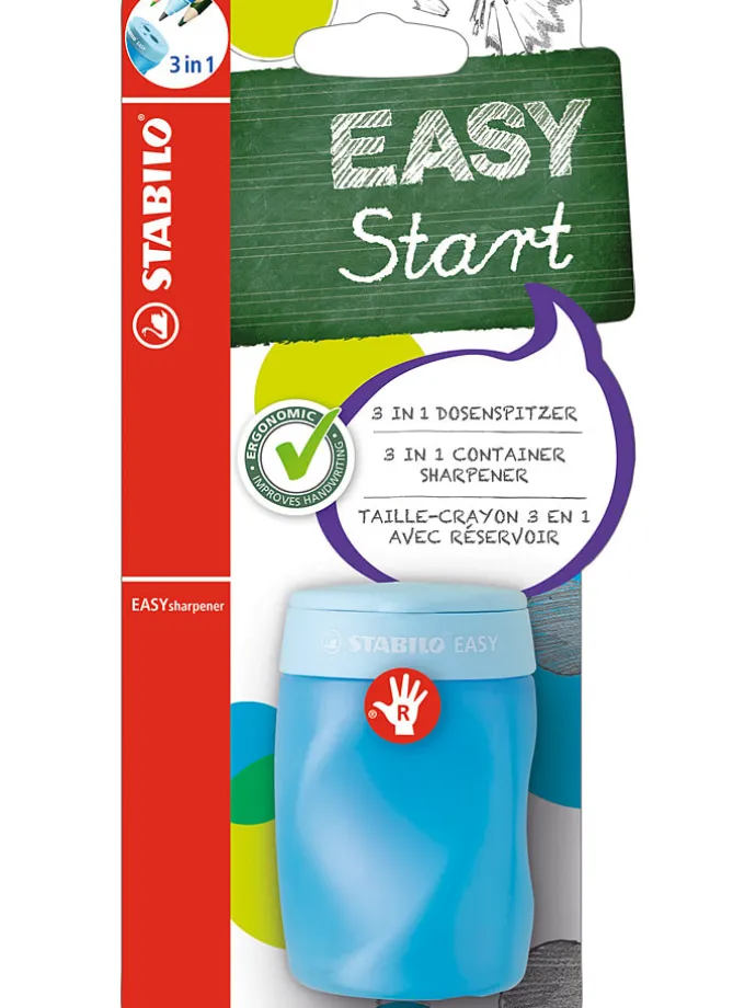Ergonomischer Dosenspitzer - Rechtshänder "STABILOEASYsharpener-3in1"- Blau