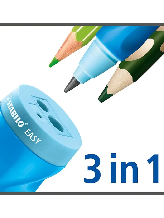 Ergonomischer Dosenspitzer - Rechtshänder "STABILOEASYsharpener-3in1"- Blau