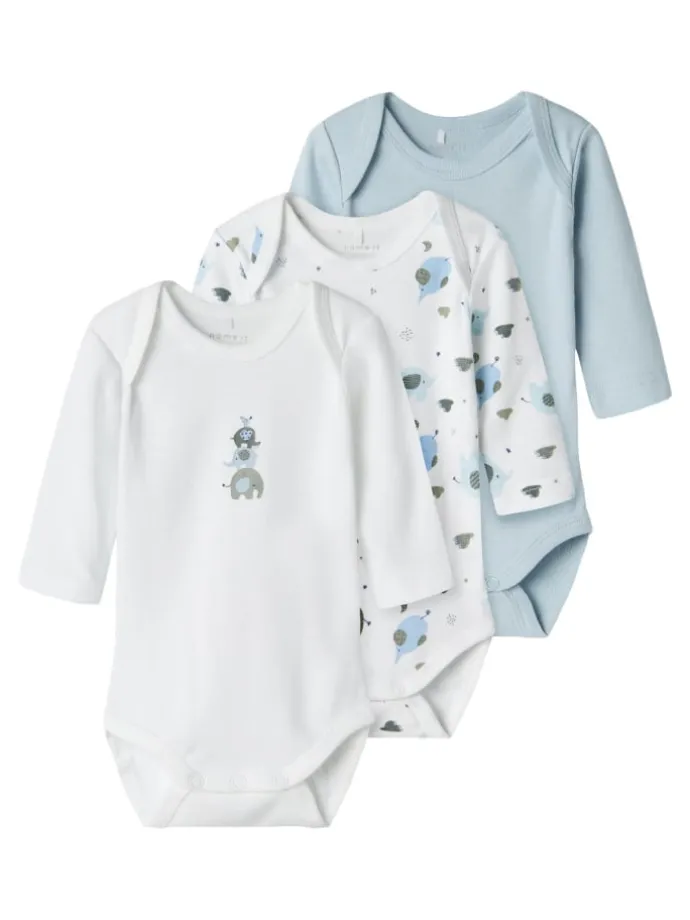 3er-Pack Strampler in Baby Blue