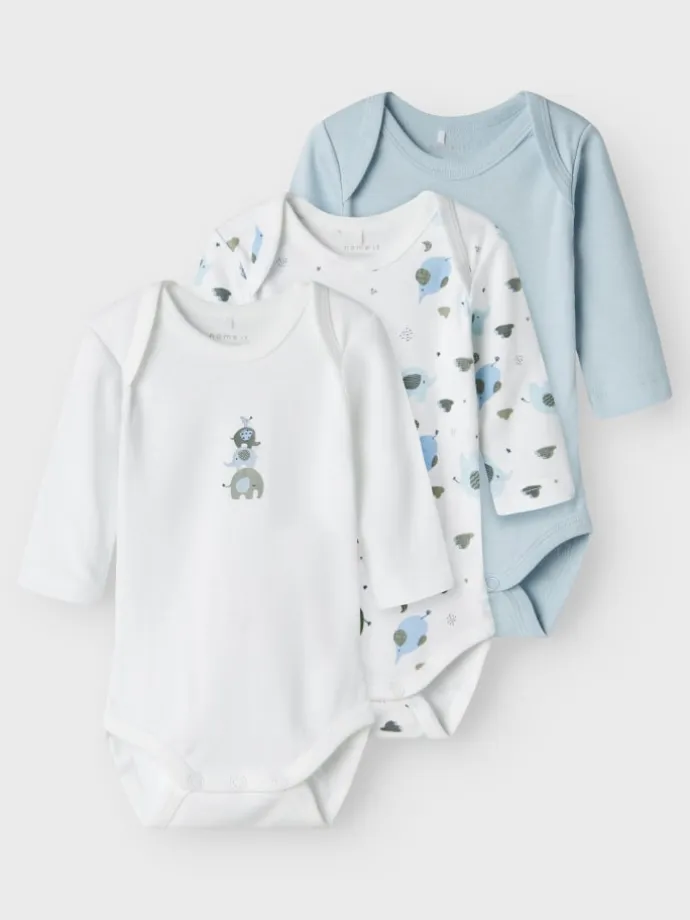 3er-Pack Strampler in Baby Blue