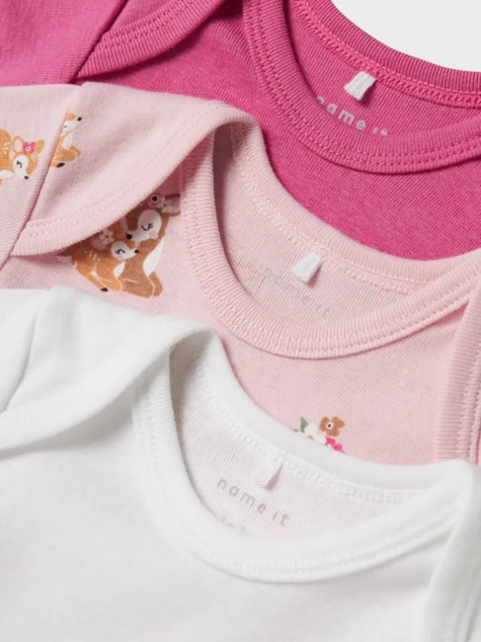 3er-Pack Strampler in Ibis Rose