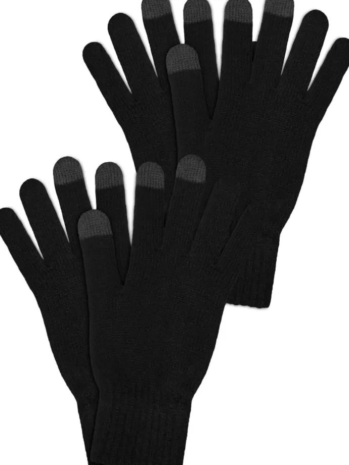 2er-Pack Touchscreen Handschuhe in Schwarz