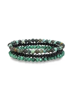 3er-Set: Armbänder mit Edelsteinen