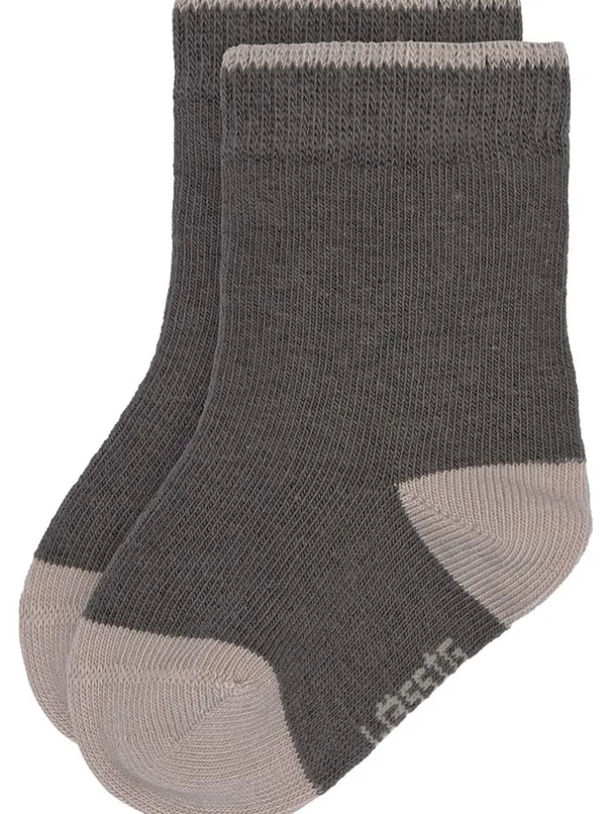 3er-Set: Babysocken in Anthrazit/ Hellbraun