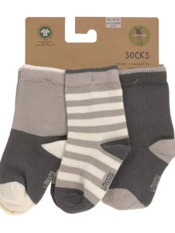 3er-Set: Babysocken in Anthrazit/ Hellbraun