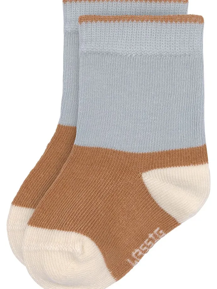 3er-Set: Babysocken in Hellblau/ Hellbraun