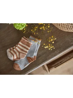 3er-Set: Babysocken in Hellblau/ Hellbraun