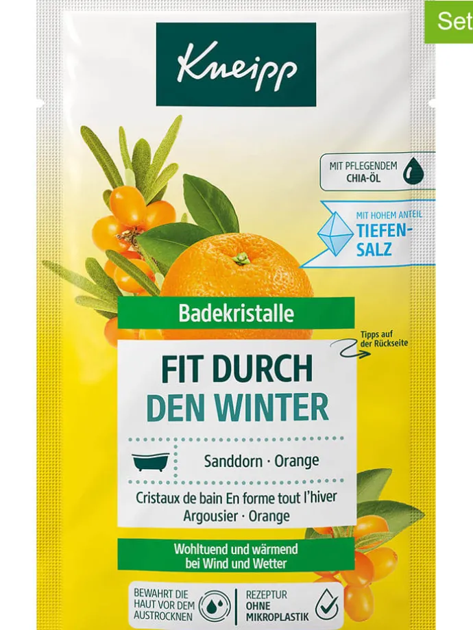 12er-Set: Badekristalle "Fit durch den Winter", je 60 g