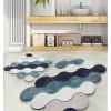 2er-Set: Badvorleger "Circle" in Blau