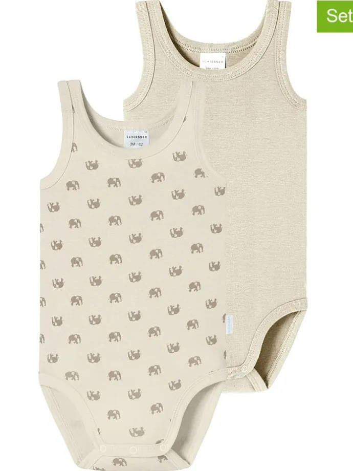 2er-Set: Bodys in Beige