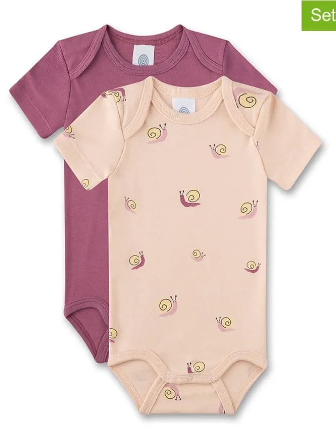 2er-Set: Bodys in Lila/ Beige