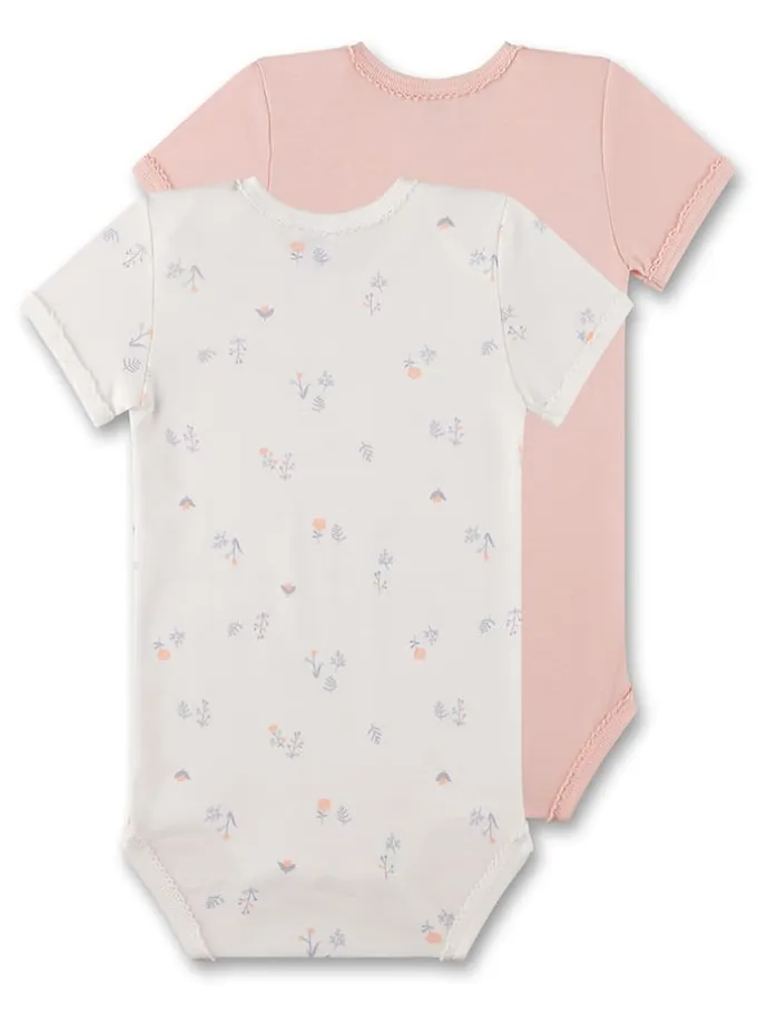 2er-Set: Bodys in Rosa/ Weiß