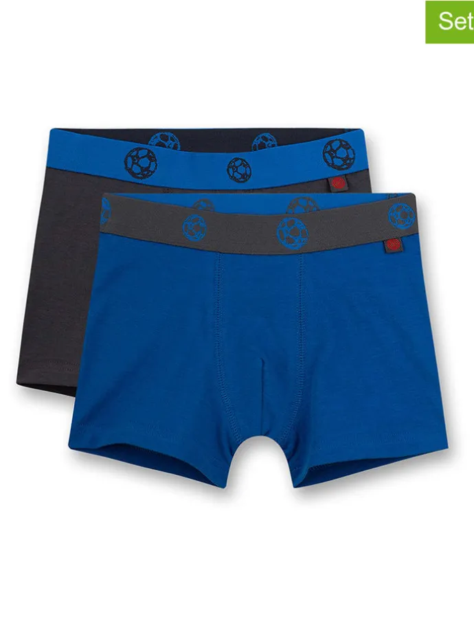 2er-Set: Boxershorts in Anthrazit/ Blau
