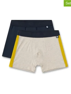 2er-Set: Boxershorts in Dunkelblau/ Beige
