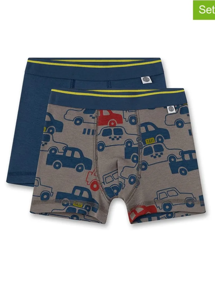 2er-Set: Boxershorts in Dunkelblau/ Grau