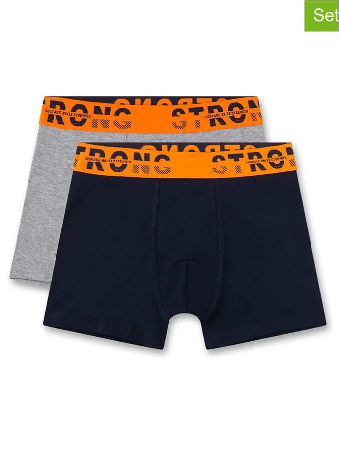 2er-Set: Boxershorts in Grau/ Schwarz