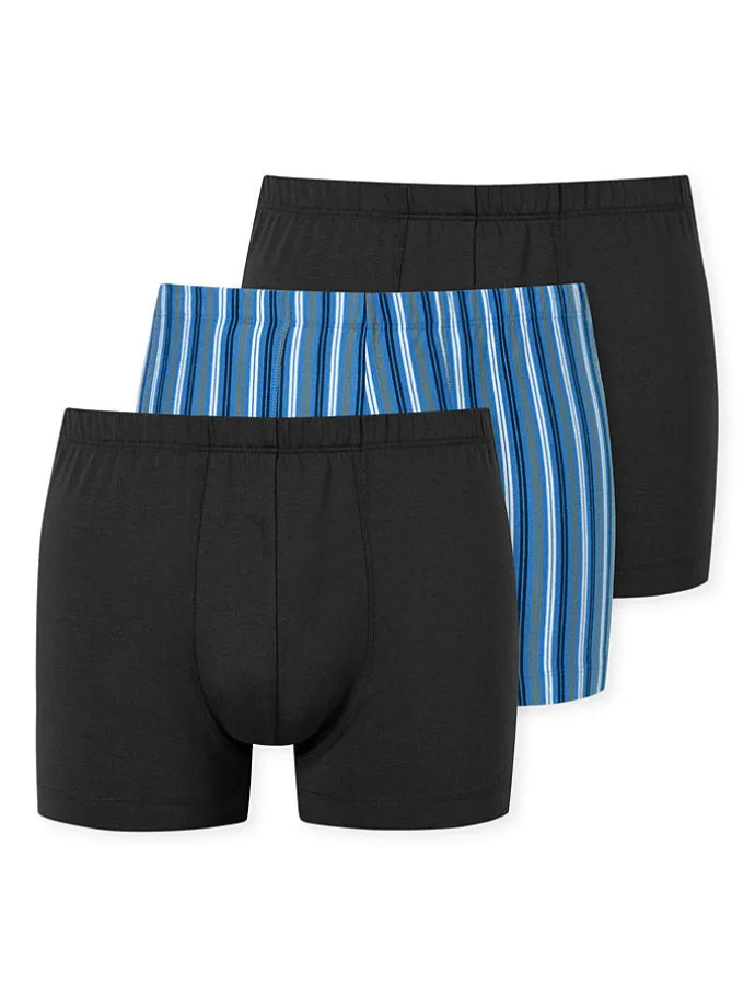 3er-Set: Boxershorts in Schwarz/ Hellblau
