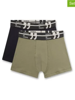 2er-Set: Boxershorts in Schwarz/ Khaki